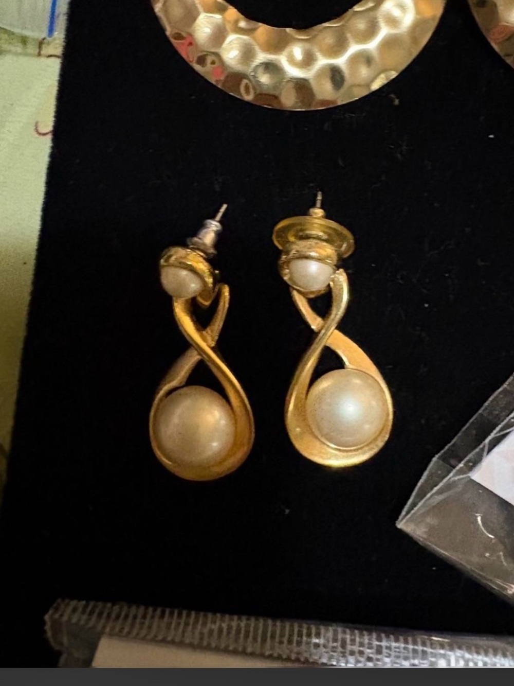 2 pairs Gold Pearl Drop Earrings - Women Jewelry